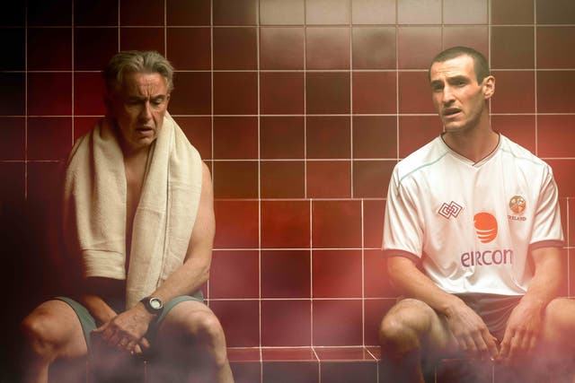 <p>Taking sides: Steve Coogan as Mick McCarthy and Éanna Hardwicke as Roy Keane in ‘Saipan’</p>