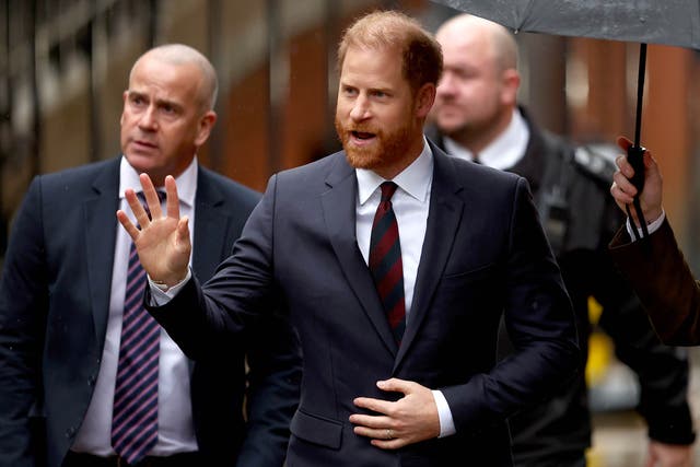 <p>A fired-up Prince Harry arrives at the Royal Courts of Justice with a point to prove </p>
